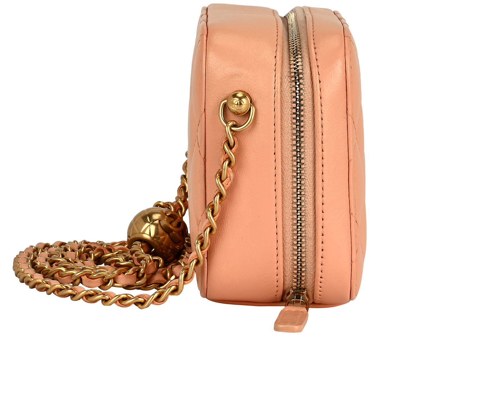 Pearl Crush Camera Bag, &pound;2,200, Handbags, Pink, Leather, Side view